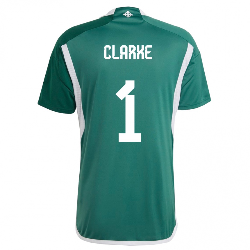 Kids Football Northern Ireland Josh Clarke #1 Green Home Jersey 24-26 T-Shirt