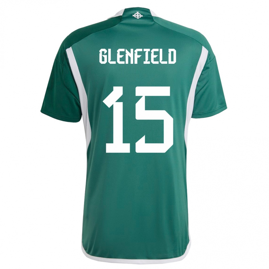 Kids Football Northern Ireland Sam Glenfield #15 Green Home Jersey 24-26 T-Shirt