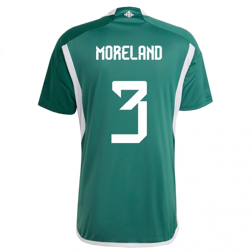 Kids Football Northern Ireland Calum Moreland #3 Green Home Jersey 24-26 T-Shirt