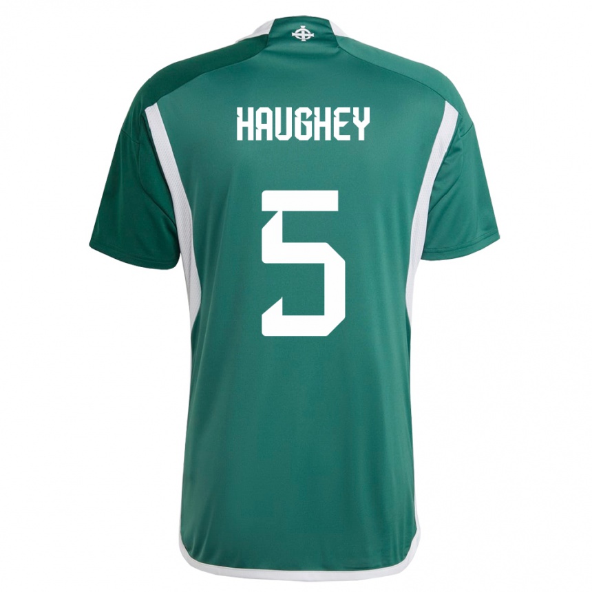Kids Football Northern Ireland Conor Haughey #5 Green Home Jersey 24-26 T-Shirt