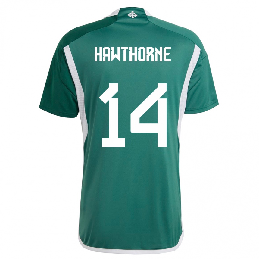 Kids Football Northern Ireland Keevan Hawthorne #14 Green Home Jersey 24-26 T-Shirt