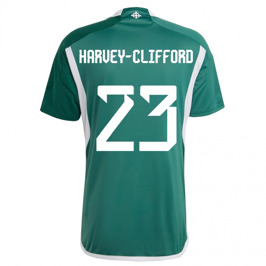 Kids Football Northern Ireland Maddy Harvey-Clifford #23 Green Home Jersey 24-26 T-Shirt