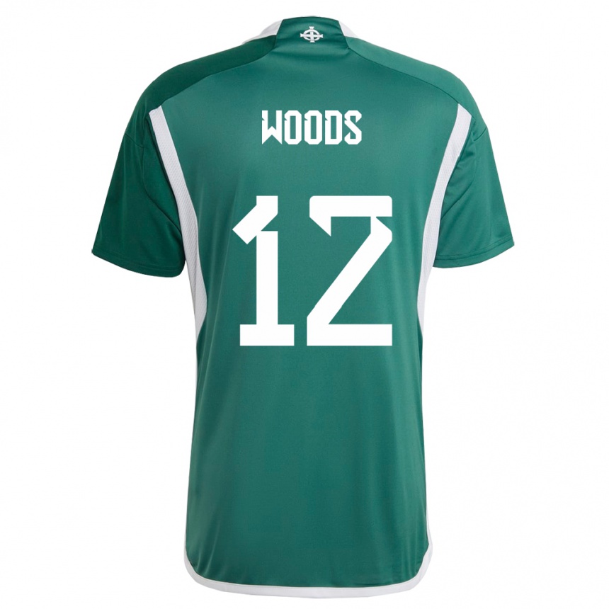 Kids Football Northern Ireland Lilie Woods #12 Green Home Jersey 24-26 T-Shirt