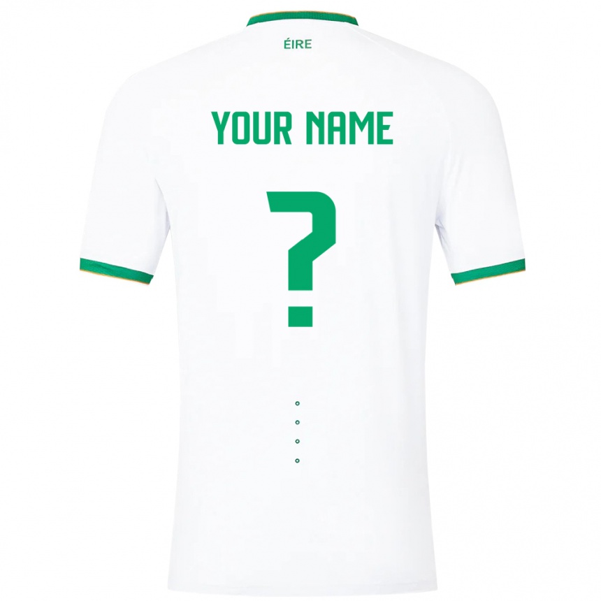 Kids Football Ireland Your Name #0 White Away Jersey 24-26 T-Shirt