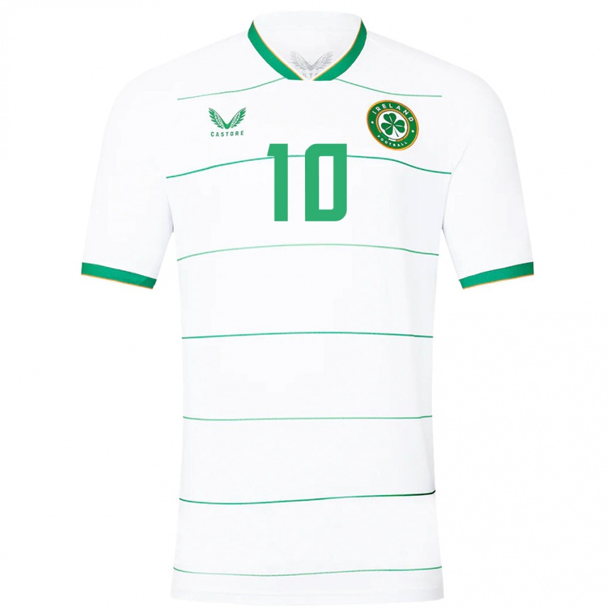 Kids Football Ireland Mason Melia #10 White Away Jersey 24-26 T-Shirt