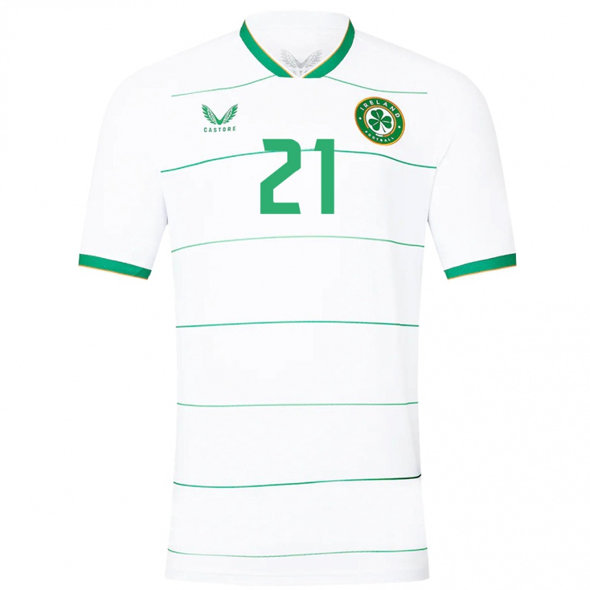 Kids Football Ireland Lily Agg #21 White Away Jersey 24-26 T-Shirt