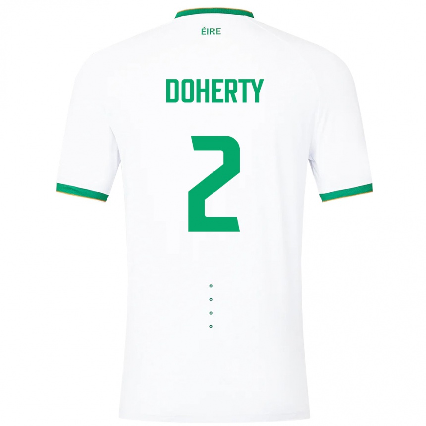 Kids Football Ireland Matt Doherty #2 White Away Jersey 24-26 T-Shirt