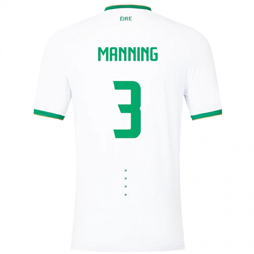 Kids Football Ireland Ryan Manning #3 White Away Jersey 24-26 T-Shirt