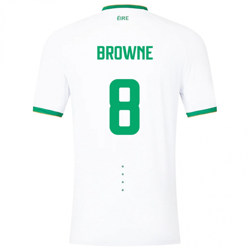 Kids Football Ireland Alan Browne #8 White Away Jersey 24-26 T-Shirt