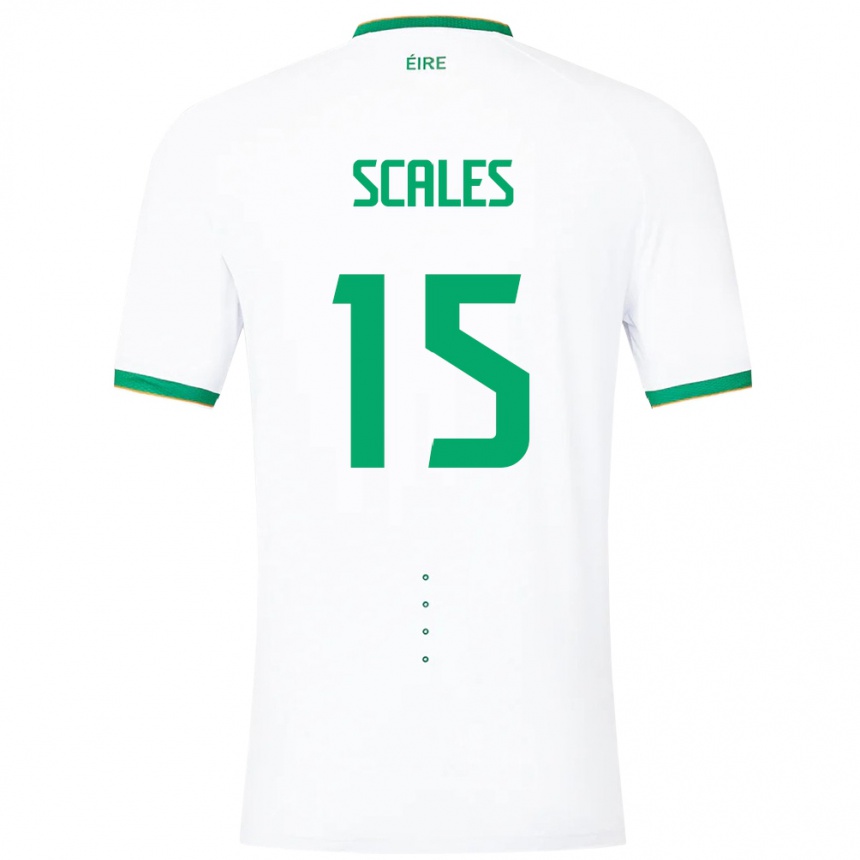 Kids Football Ireland Liam Scales #15 White Away Jersey 24-26 T-Shirt