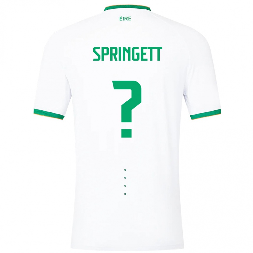 Kids Football Ireland Tony Springett #0 White Away Jersey 24-26 T-Shirt