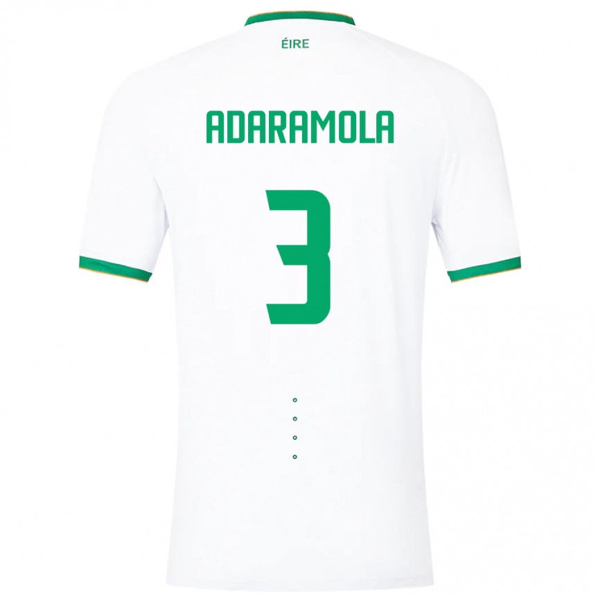 Kids Football Ireland Tayo Adaramola #3 White Away Jersey 24-26 T-Shirt