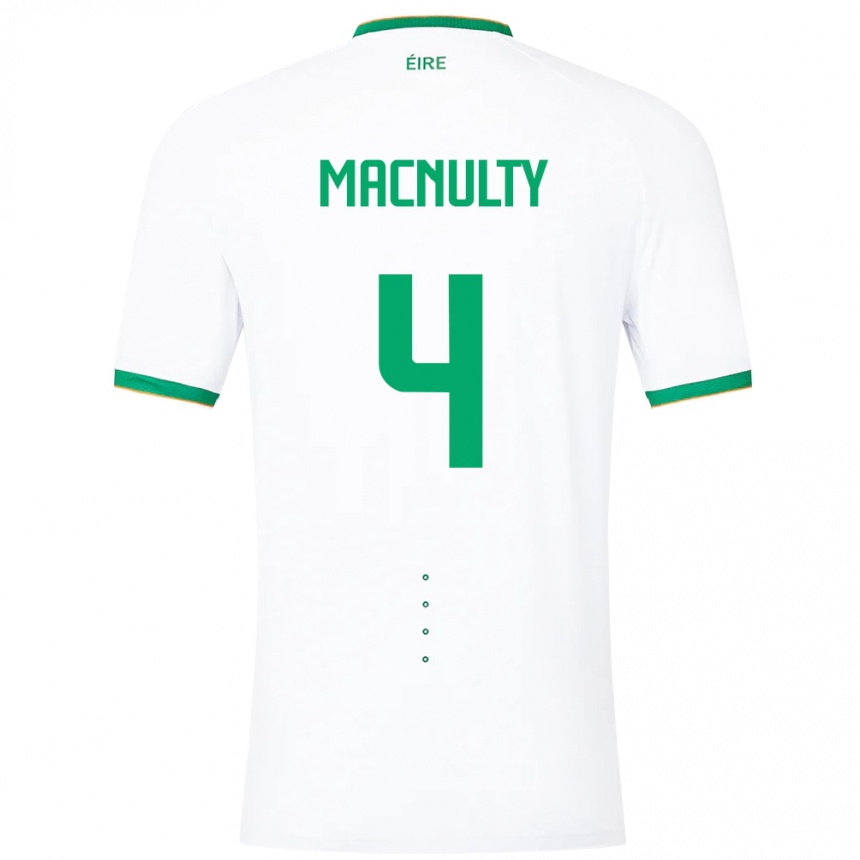 Kids Football Ireland Anselmo García Macnulty #4 White Away Jersey 24-26 T-Shirt