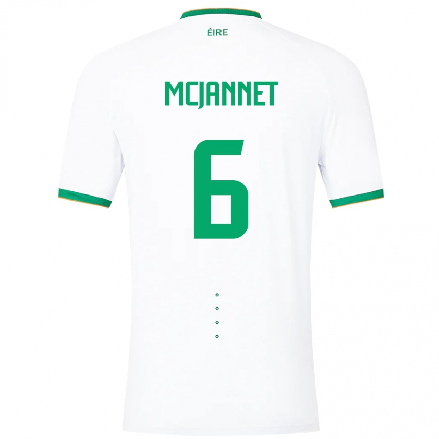 Kids Football Ireland Ed Mcjannet #6 White Away Jersey 24-26 T-Shirt