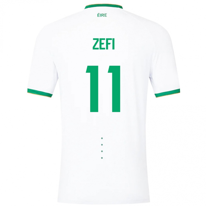 Kids Football Ireland Kevin Zefi #11 White Away Jersey 24-26 T-Shirt