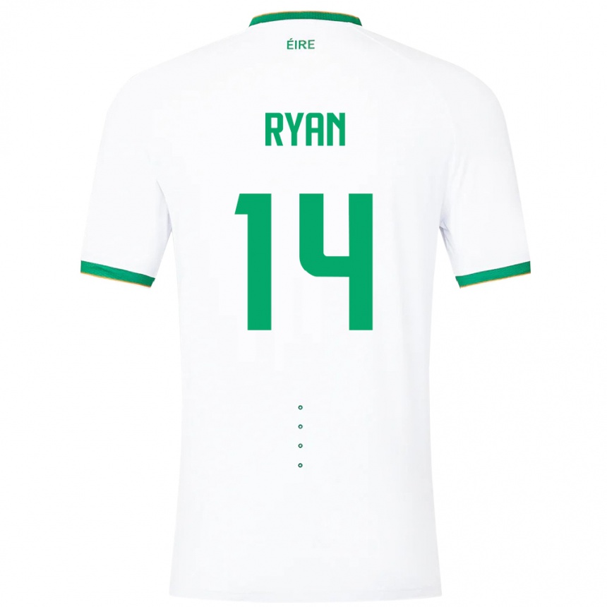 Kids Football Ireland John Ryan #14 White Away Jersey 24-26 T-Shirt