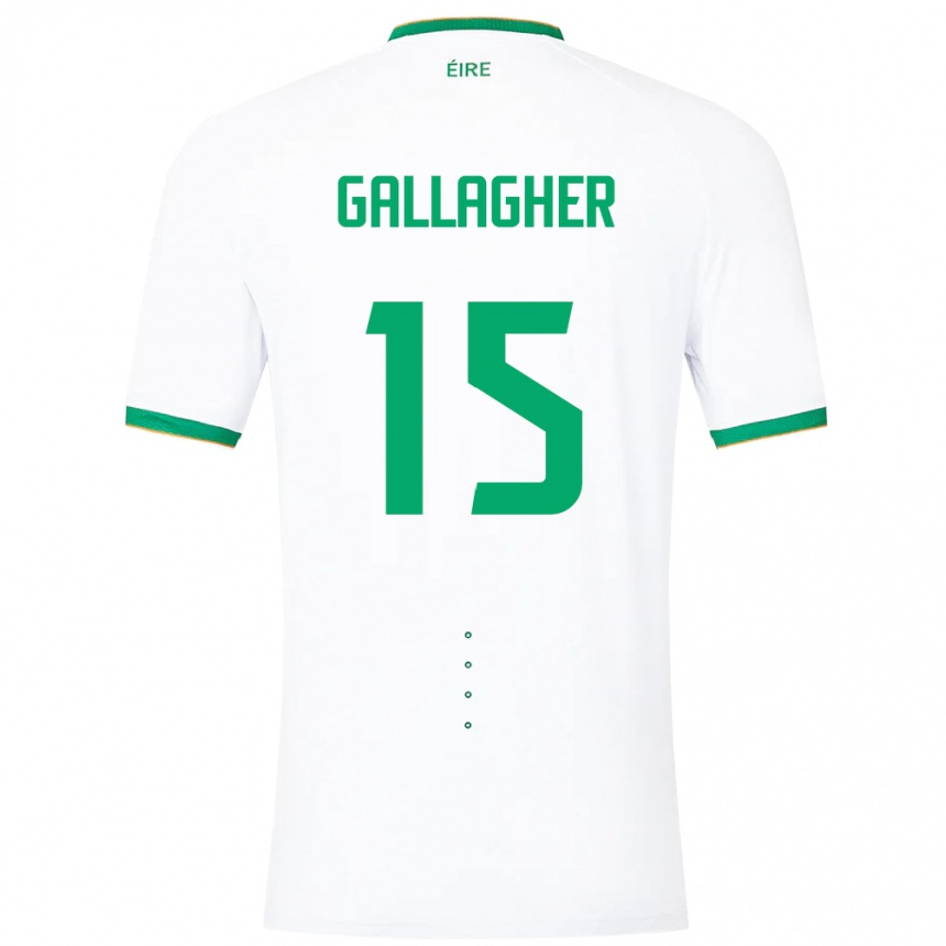 Kids Football Ireland Oisín Gallagher #15 White Away Jersey 24-26 T-Shirt