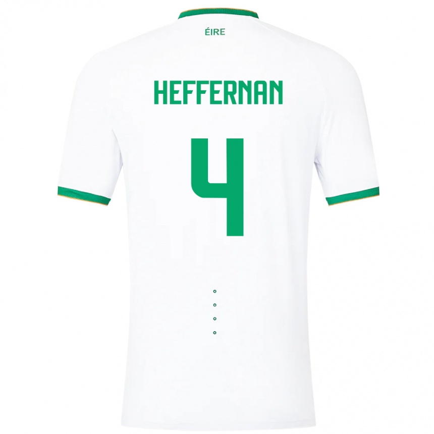 Kids Football Ireland Cathal Heffernan #4 White Away Jersey 24-26 T-Shirt