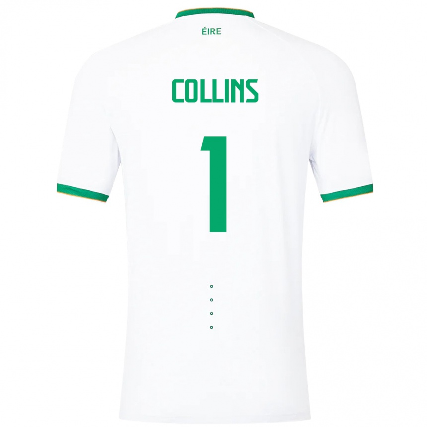 Kids Football Ireland Joe Collins #1 White Away Jersey 24-26 T-Shirt