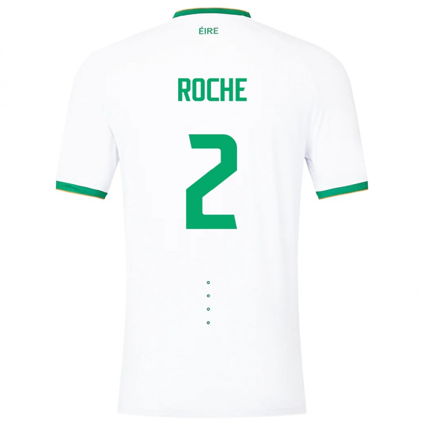 Kids Football Ireland James Roche #2 White Away Jersey 24-26 T-Shirt