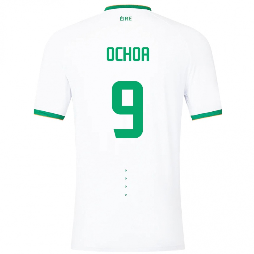 Kids Football Ireland Aarón Ochoa #9 White Away Jersey 24-26 T-Shirt