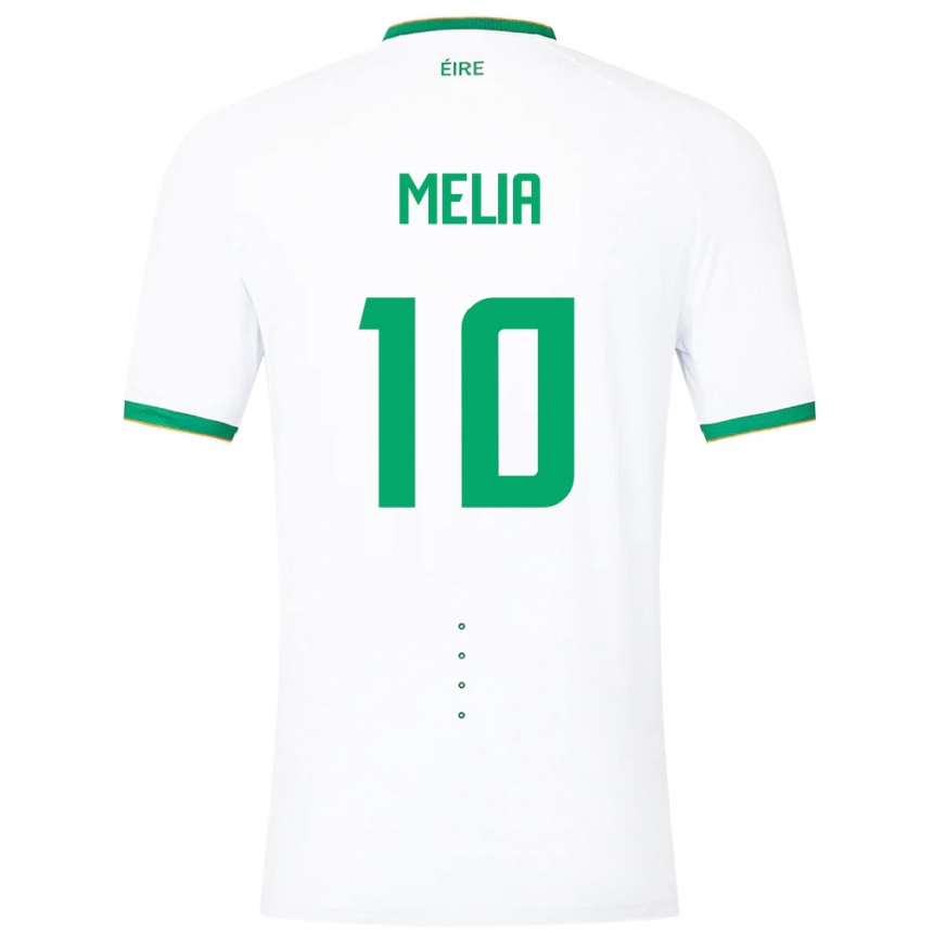 Kids Football Ireland Mason Melia #10 White Away Jersey 24-26 T-Shirt