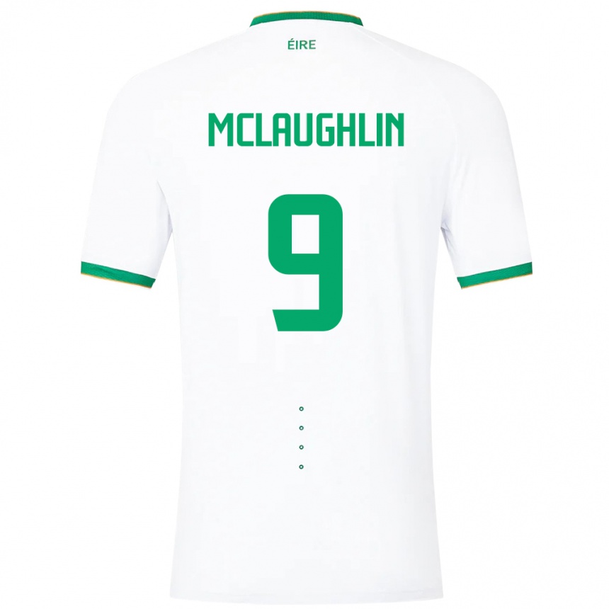 Kids Football Ireland Erin Mclaughlin #9 White Away Jersey 24-26 T-Shirt