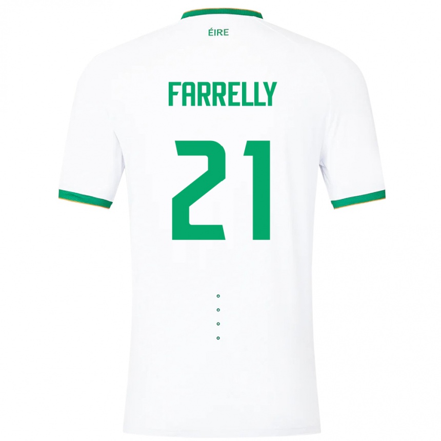 Kids Football Ireland Sinead Farrelly #21 White Away Jersey 24-26 T-Shirt