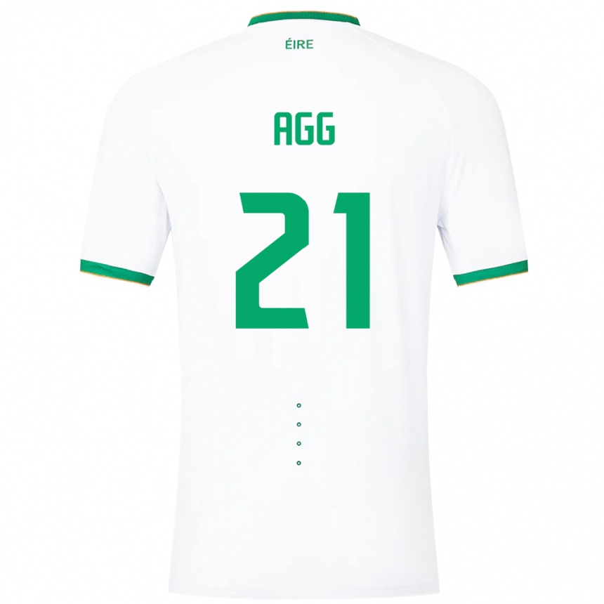 Kids Football Ireland Lily Agg #21 White Away Jersey 24-26 T-Shirt