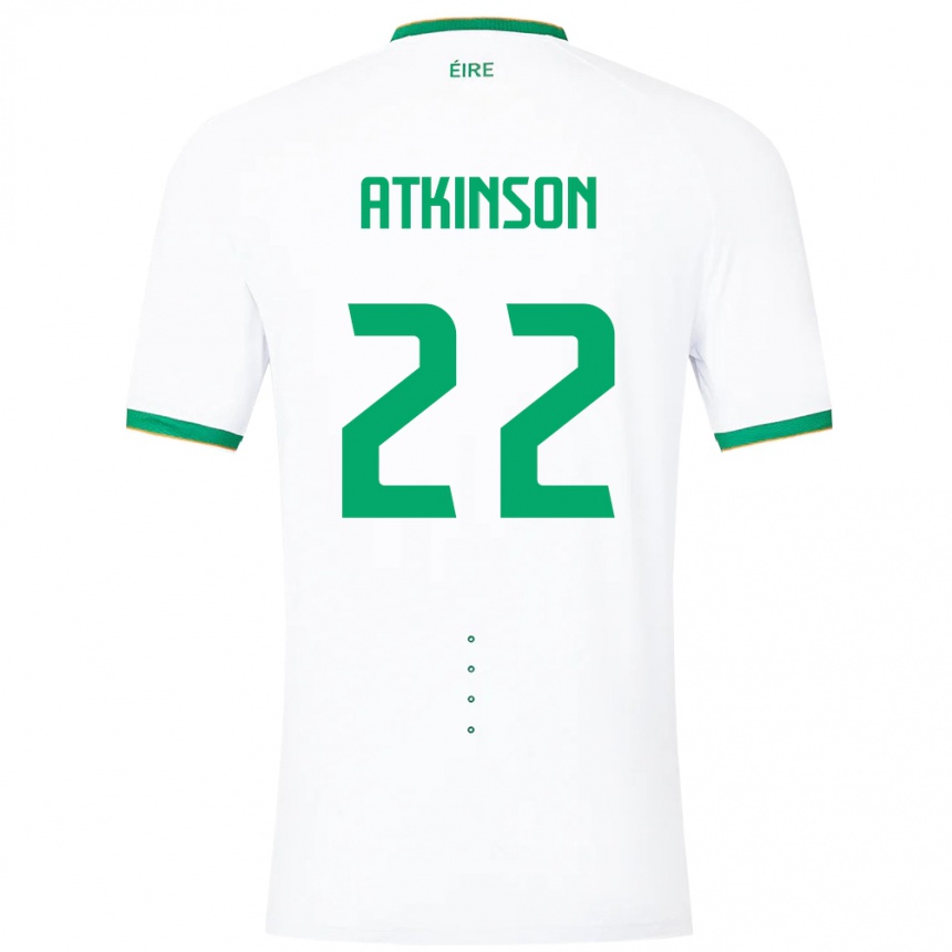 Kids Football Ireland Isibeal Atkinson #22 White Away Jersey 24-26 T-Shirt