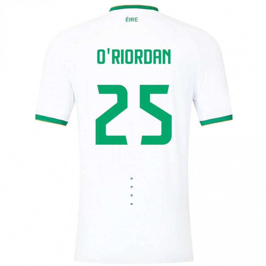 Kids Football Ireland Claire O'riordan #25 White Away Jersey 24-26 T-Shirt