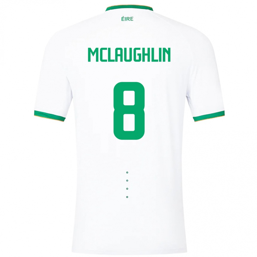 Kids Football Ireland Roma Mclaughlin #8 White Away Jersey 24-26 T-Shirt