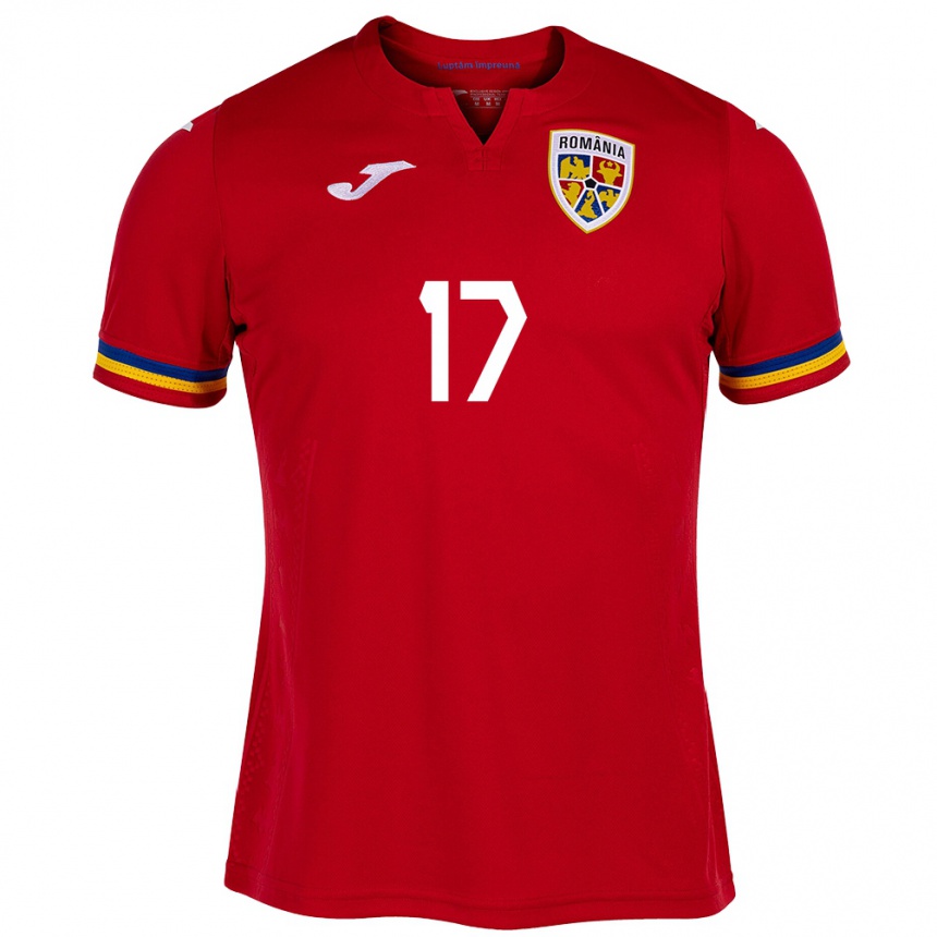 Kids Football Romania Denis Rența #17 Red Away Jersey 24-26 T-Shirt