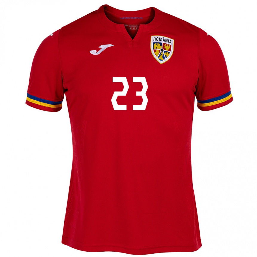 Kids Football Romania Andres Dumitrescu #23 Red Away Jersey 24-26 T-Shirt