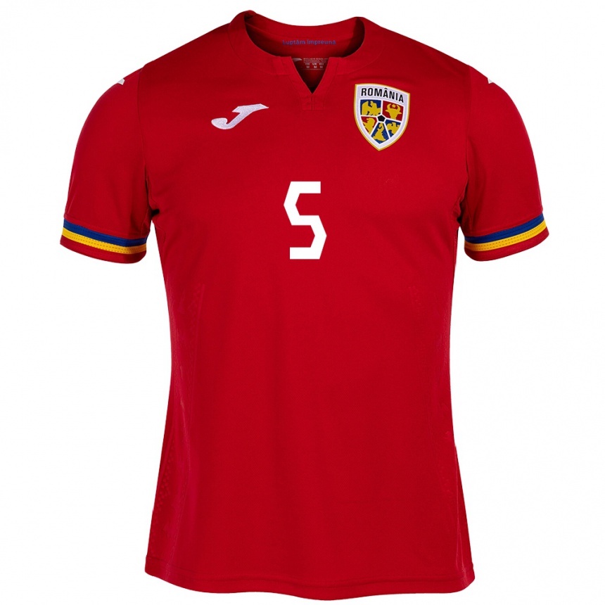 Kids Football Romania Teodora Meluță #5 Red Away Jersey 24-26 T-Shirt