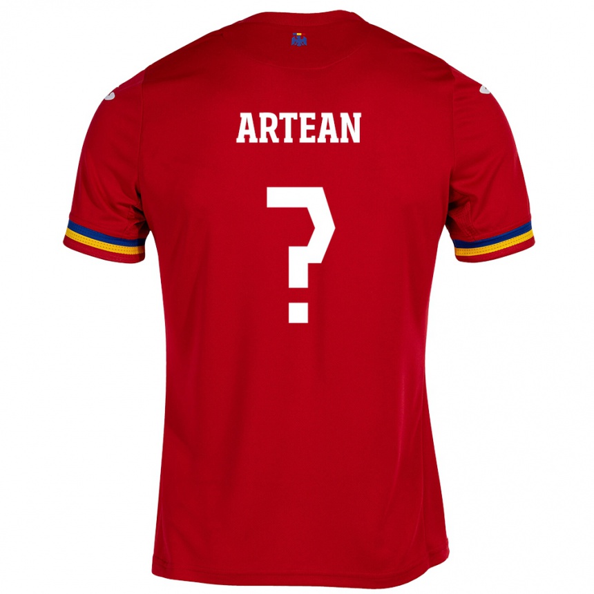 Kids Football Romania Andrei Artean #0 Red Away Jersey 24-26 T-Shirt