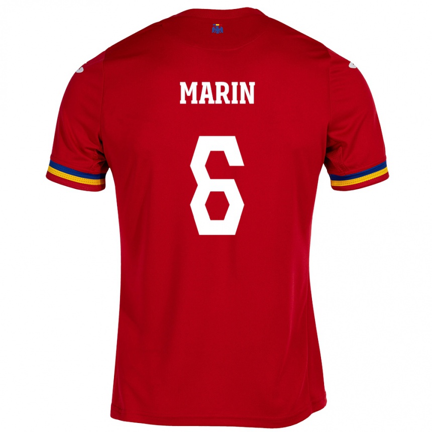 Kids Football Romania Marius Marin #6 Red Away Jersey 24-26 T-Shirt