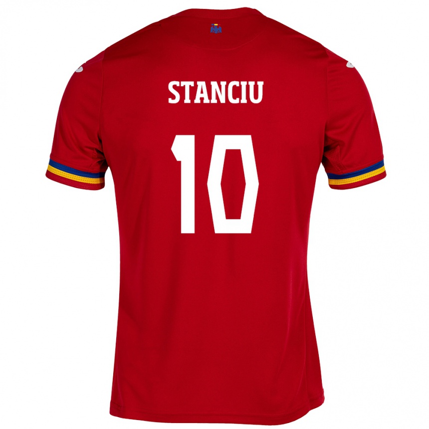 Kids Football Romania Nicolae Stanciu #10 Red Away Jersey 24-26 T-Shirt