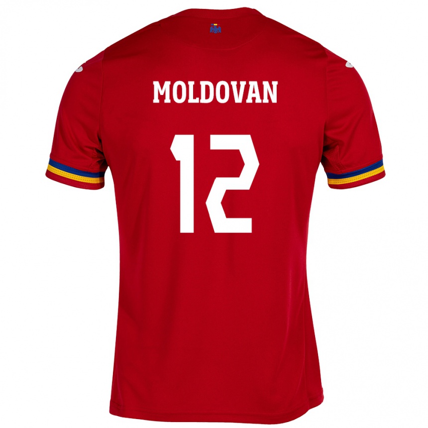 Kids Football Romania Horaţiu Moldovan #12 Red Away Jersey 24-26 T-Shirt