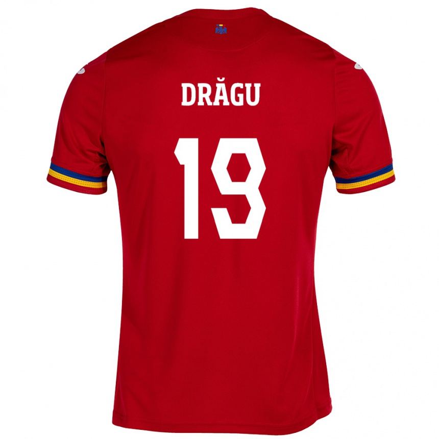 Kids Football Romania Denis Drăguş #19 Red Away Jersey 24-26 T-Shirt