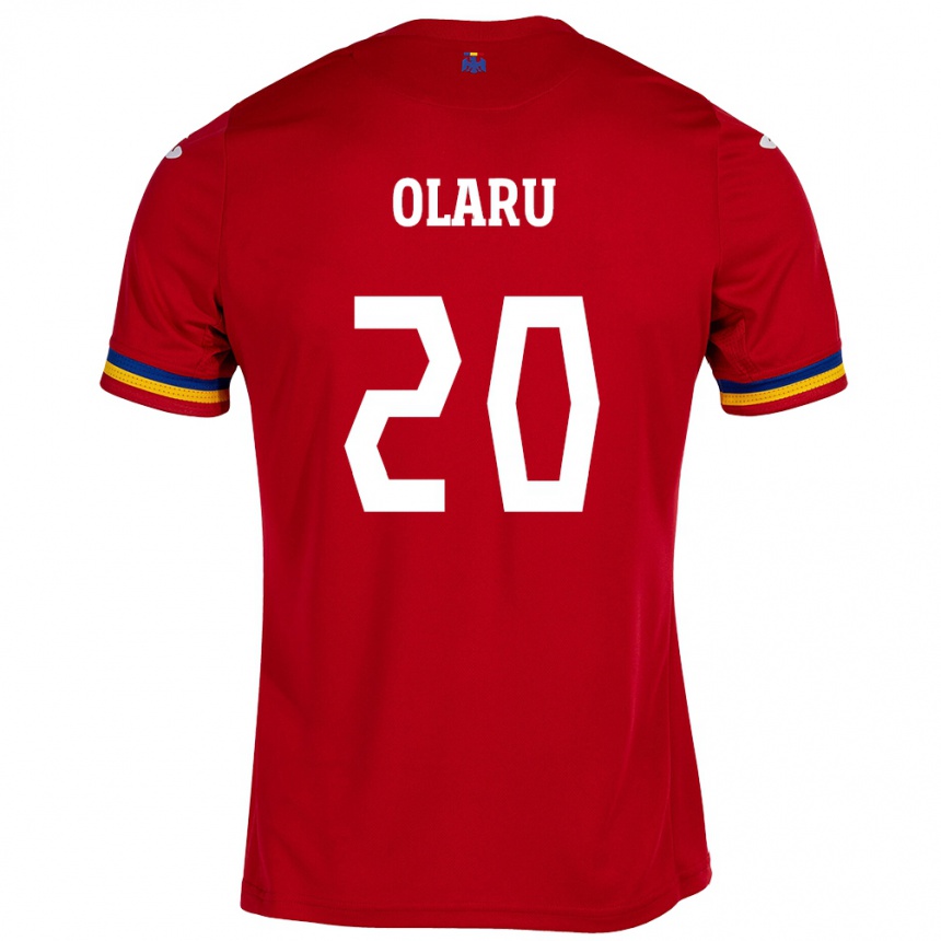 Kids Football Romania Darius Olaru #20 Red Away Jersey 24-26 T-Shirt