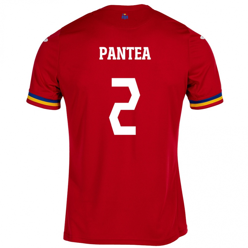 Kids Football Romania Alexandru Pantea #2 Red Away Jersey 24-26 T-Shirt