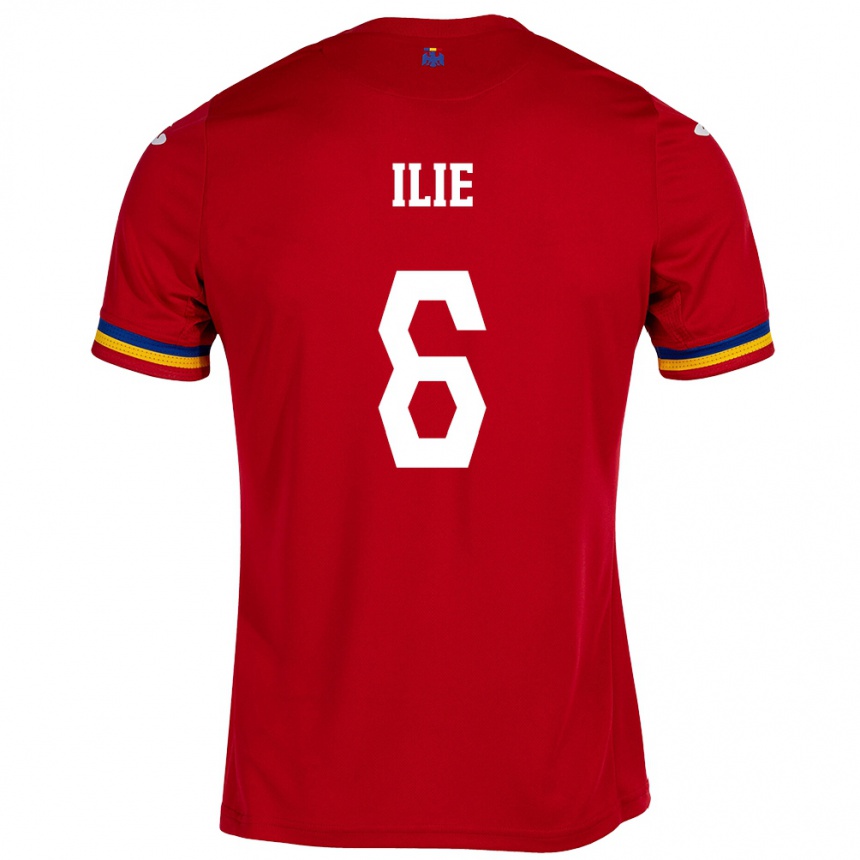 Kids Football Romania Matei Ilie #6 Red Away Jersey 24-26 T-Shirt