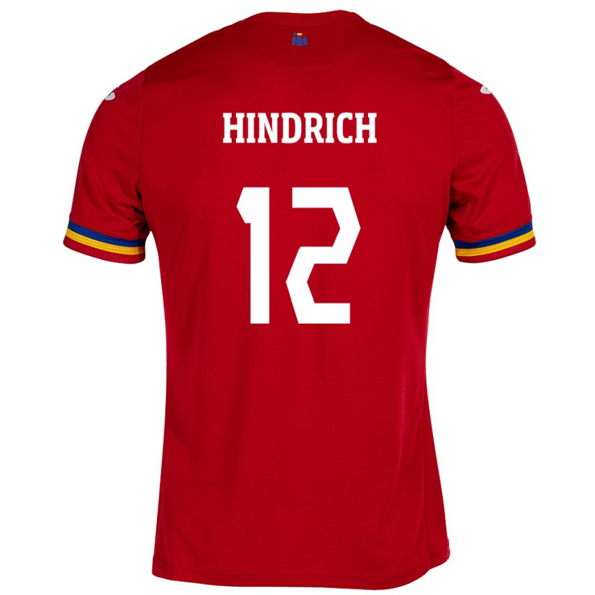 Kids Football Romania Otto Hindrich #12 Red Away Jersey 24-26 T-Shirt