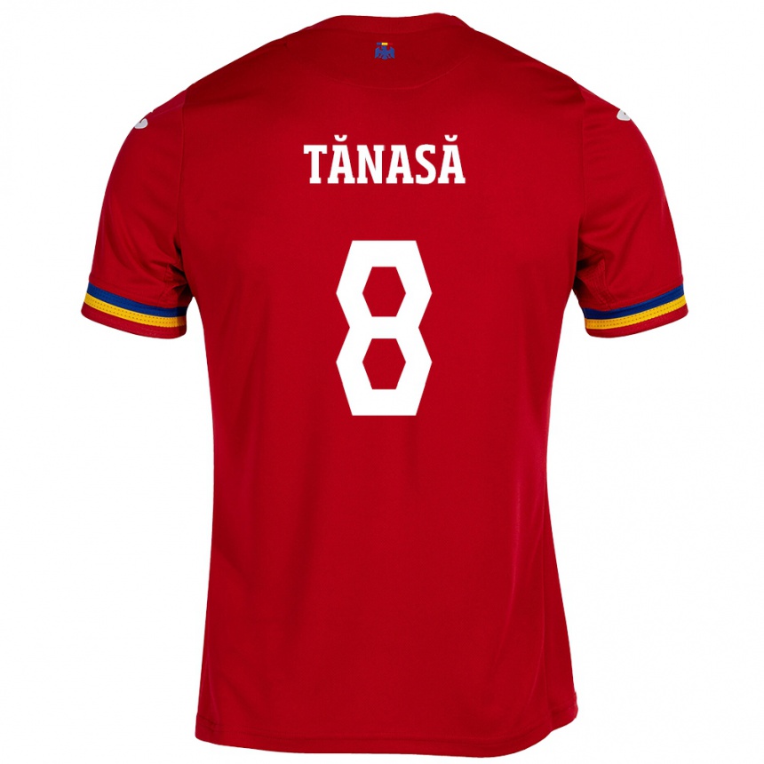 Kids Football Romania Răzvan Tănasă #8 Red Away Jersey 24-26 T-Shirt