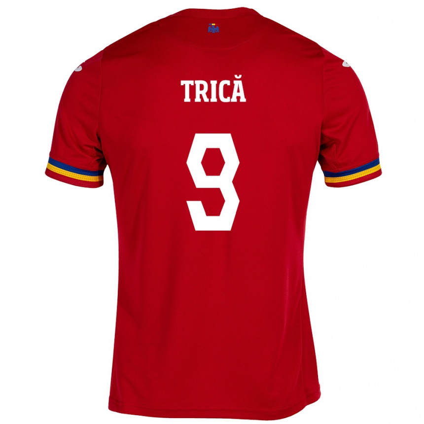 Kids Football Romania Atanas Trică #9 Red Away Jersey 24-26 T-Shirt