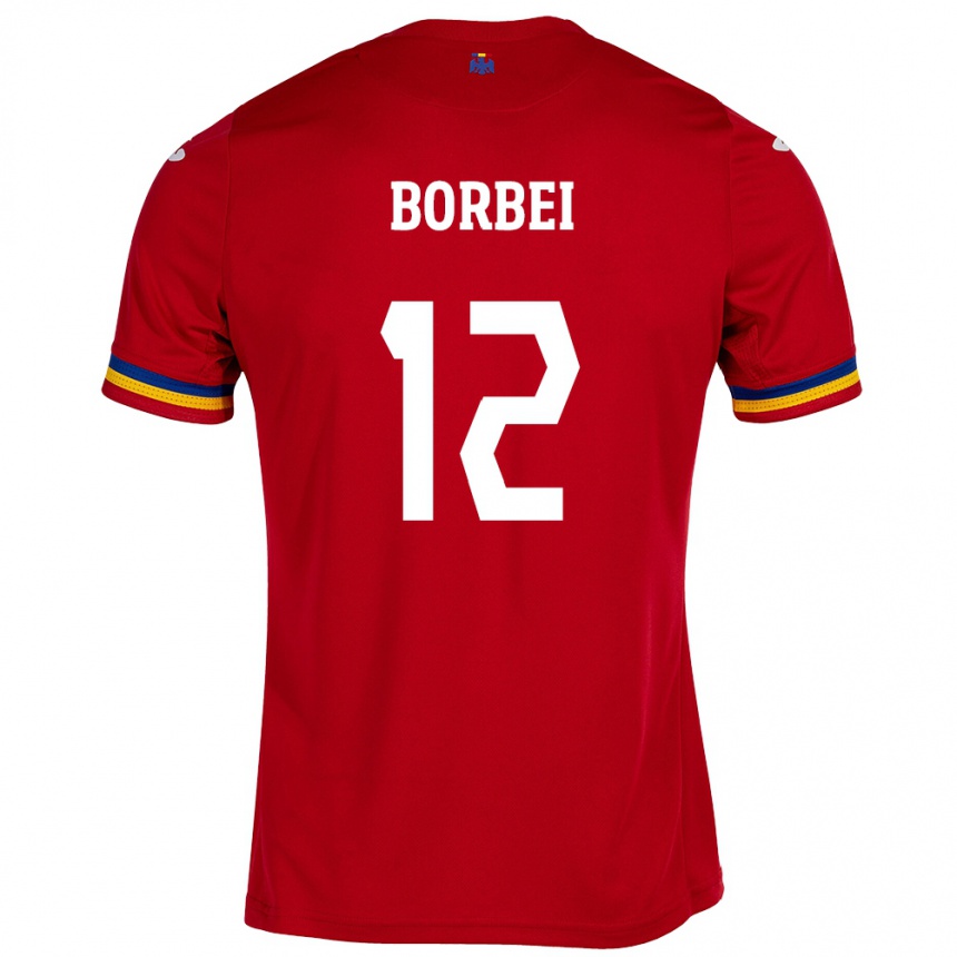 Kids Football Romania Alexandru Borbei #12 Red Away Jersey 24-26 T-Shirt