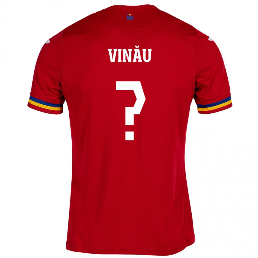 Kids Football Romania Eric Vînău #0 Red Away Jersey 24-26 T-Shirt