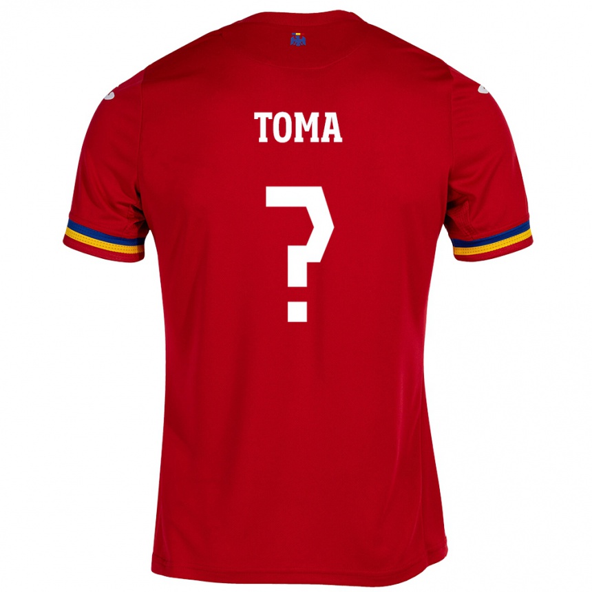 Kids Football Romania Mihai Toma #0 Red Away Jersey 24-26 T-Shirt