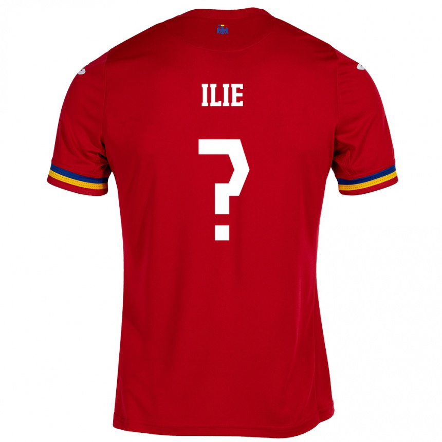 Kids Football Romania Mario Ilie #0 Red Away Jersey 24-26 T-Shirt
